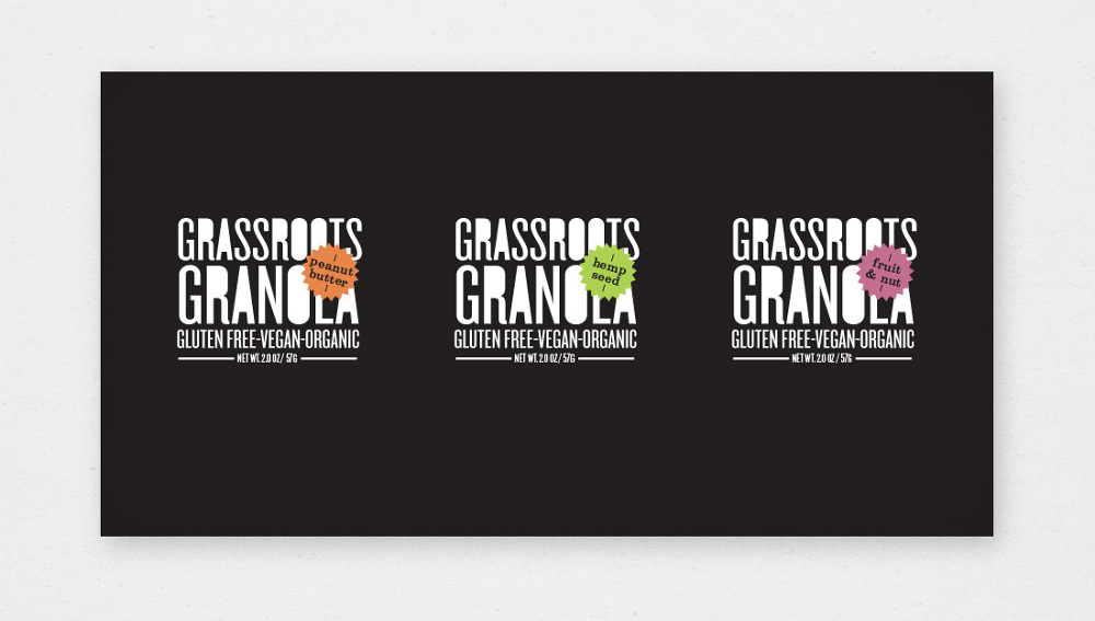 Visual Identity And Packaging Design For Grassroots Granola An All Organic Locally Sourced Ingredients Energy Bars Proudly Made Distributed Visual Identity And Packaging Design For Grassroots Granola An All Organic Locally Sourced Ingredients Energy Bars Proudly Made Distributed